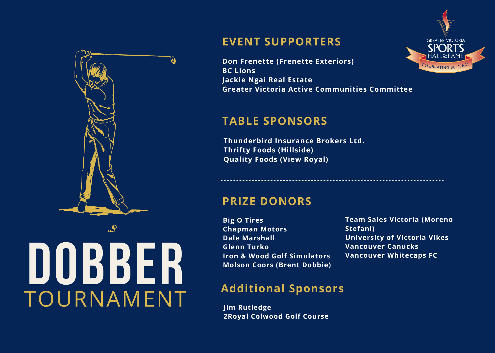 Dobber Tournament Table Card